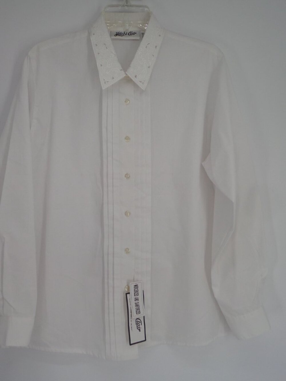 Yves St. Clair Woman's Fall Long Sleeve Blouse White with Front Pleats SZ 16 NWT